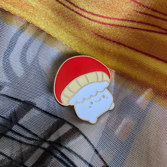 🍂 Kawaii Mushroom Enamel Pin | Cute Cartoon Lapel Pin - Picture 3 of 3
